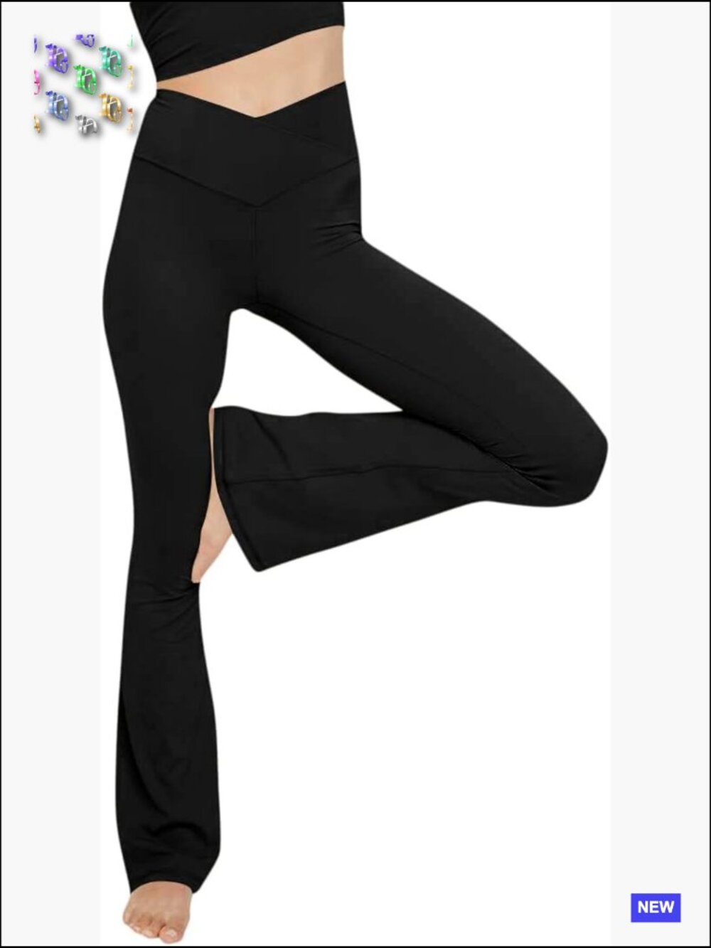 High Waisted Bootcut Yoga Pants Crossover Wide Leg Flare Work Pants Tummy